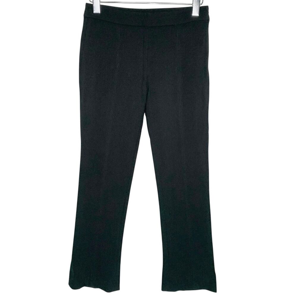 Club Monaco Slim Kick Flare Pants 2 Black Side Zip Closure Minimalist